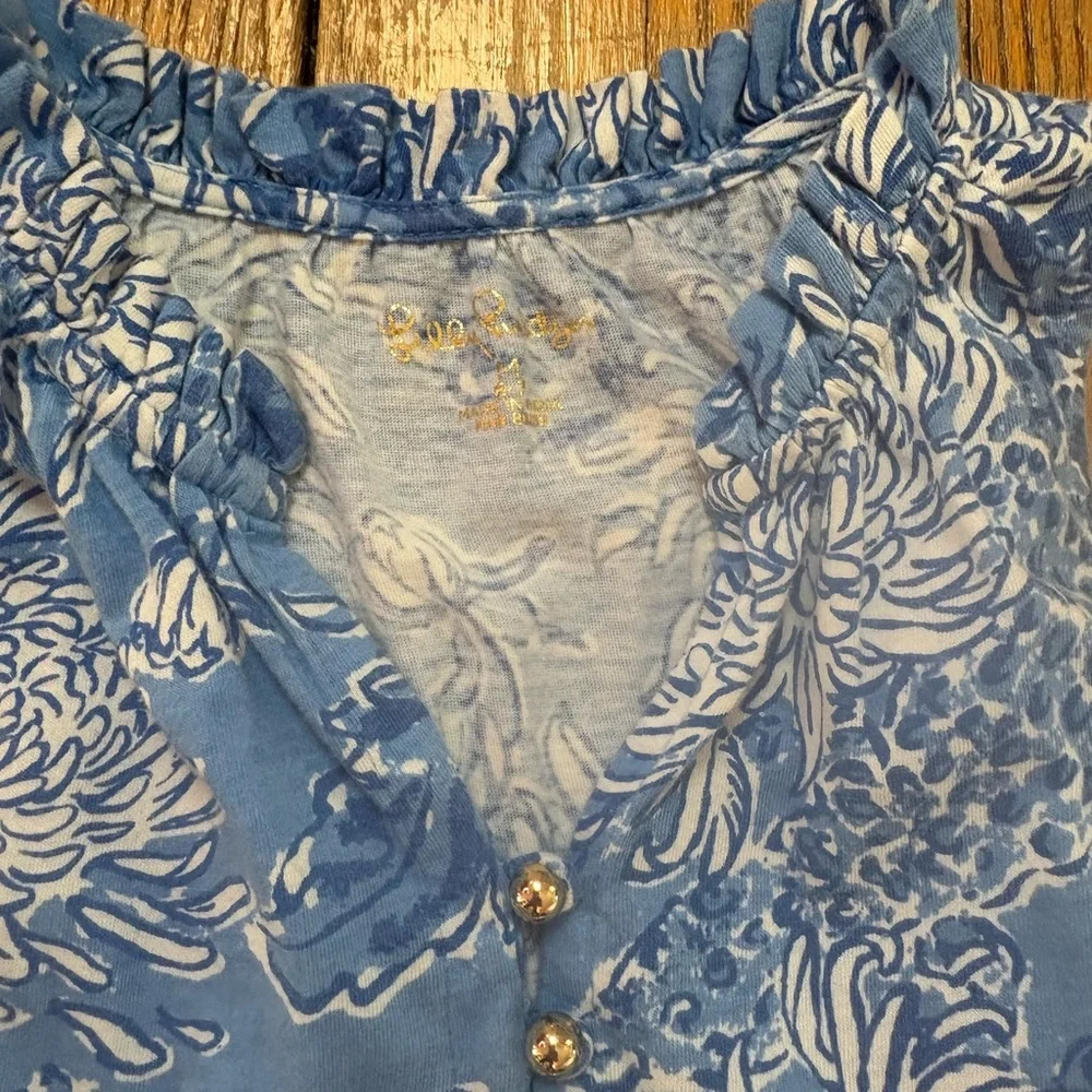 Lilly Pulitzer Girls Blue Floral Maxi Dress - Picture 2 of 3